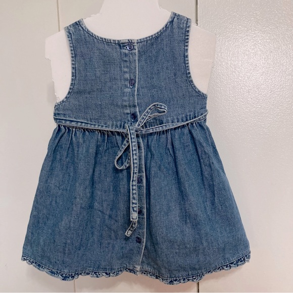 TALBOTS KIDS Blue Denim Ruffled Dress Girls 18months - Picture 3 of 14